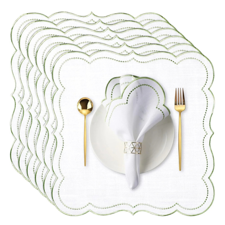 6pcs Embroidered Cutwork Linen Cotton Napkin | Stornfield