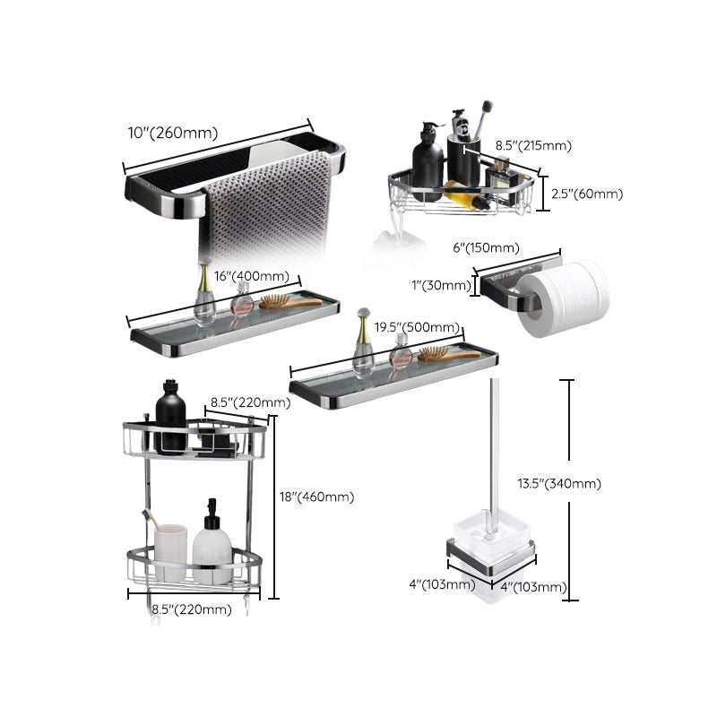 Stornfield | 5-piece modern bathroom accessories as single item or in set Polished chrome bathroom set