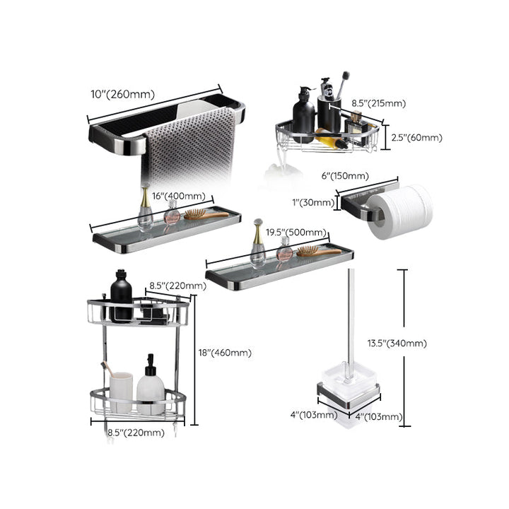 Stornfield | 5-piece modern bathroom accessories as single item or in set Polished chrome bathroom set