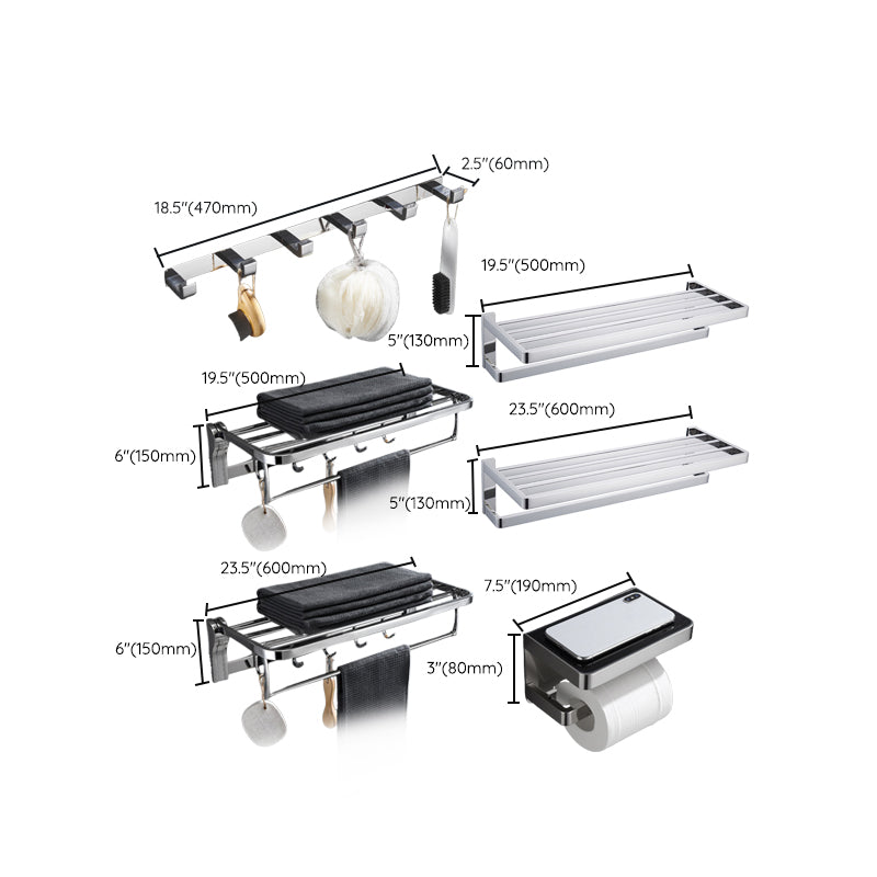 Stornfield | 5-piece modern bathroom accessories as single item or in set Polished chrome bathroom set