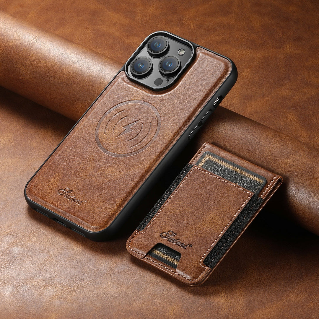 Stornfield | Étui en cuir pour téléphone avec porte-cartes et compatibilité MagSafe