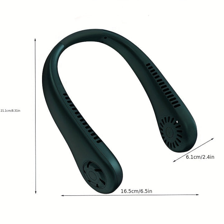 1pc Hands-Free Portable Neck Fan - Rechargeable, Leafless, and USB Powered - Perfect for Desk and Travel Use | Stornfield