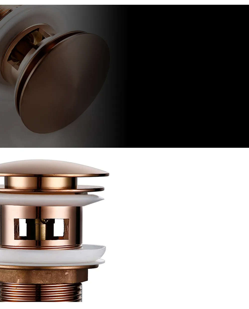 Bagnolux Rose Gold Sink Drain Valve Stornfield