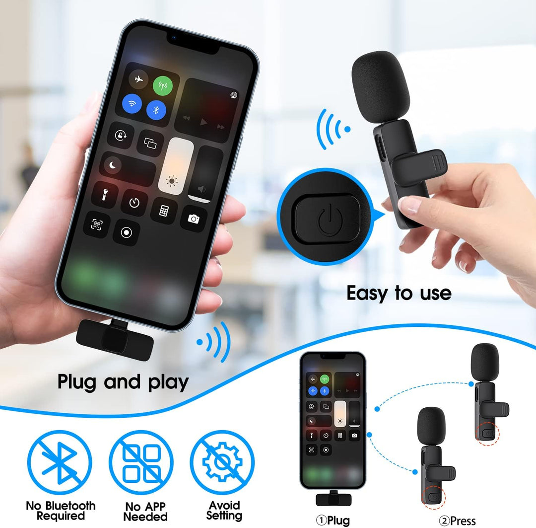 Stornfield | 2-Pack Wireless Microphone for iPhone iPad