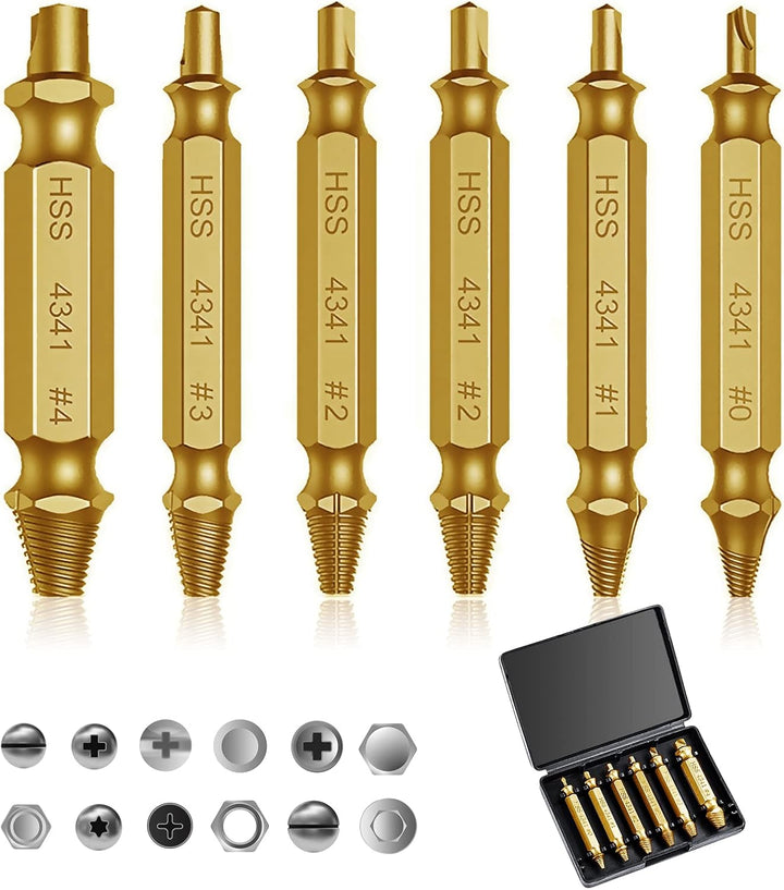 Universal Screw Extractor Set with Dual-Ended Bits Stornfield