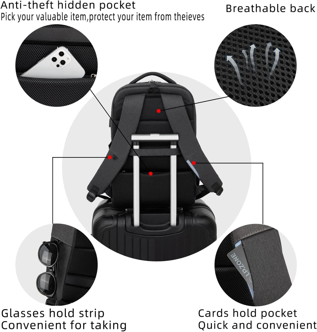 Water-Resistant Travel Laptop Backpack with USB Port & Organised Storage | Stornfield
