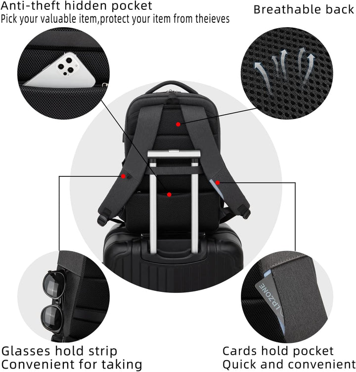 Water-Resistant Travel Laptop Backpack with USB Port & Organised Storage | Stornfield