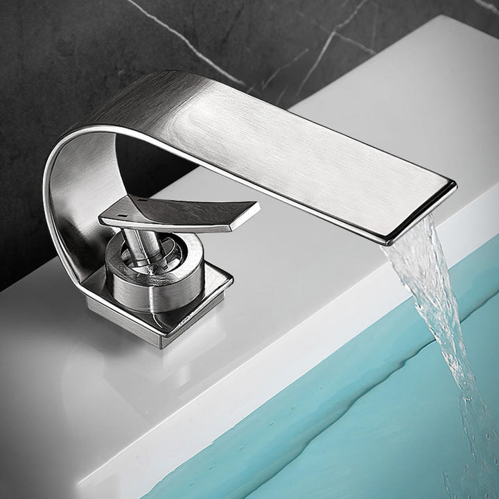 Stornfield | Single Handle Waterfall Bathroom Basin Faucet in Brass