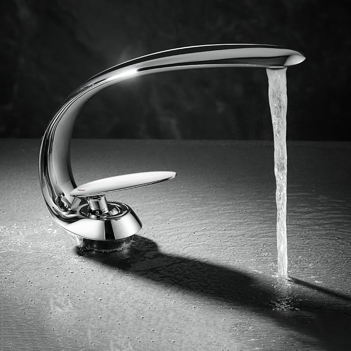 Stornfield | Single Handle Waterfall Bathroom Basin Faucet in Brass