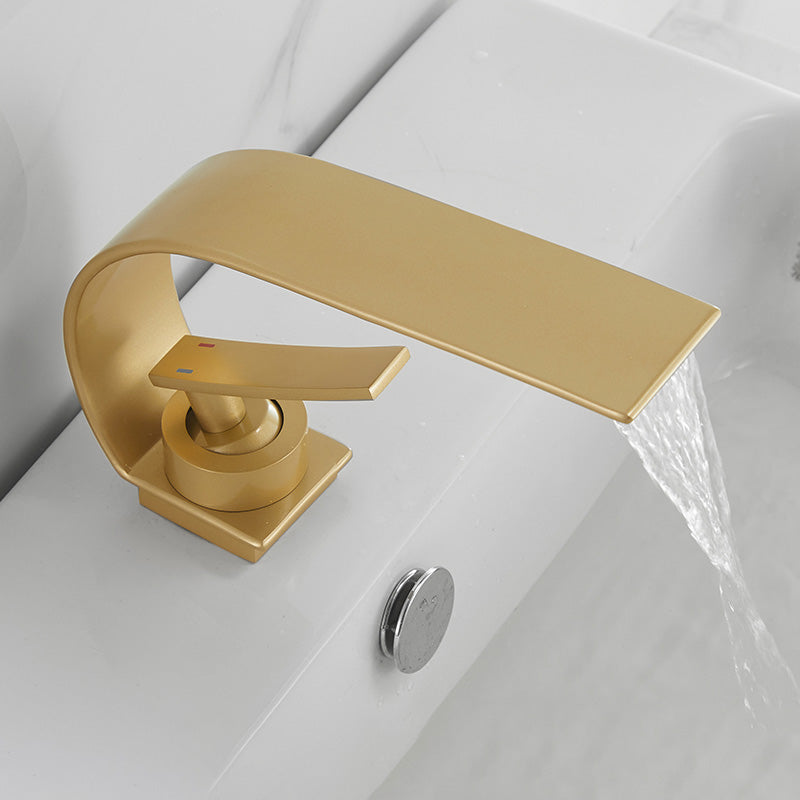 Stornfield | Single Handle Waterfall Bathroom Basin Faucet in Brass