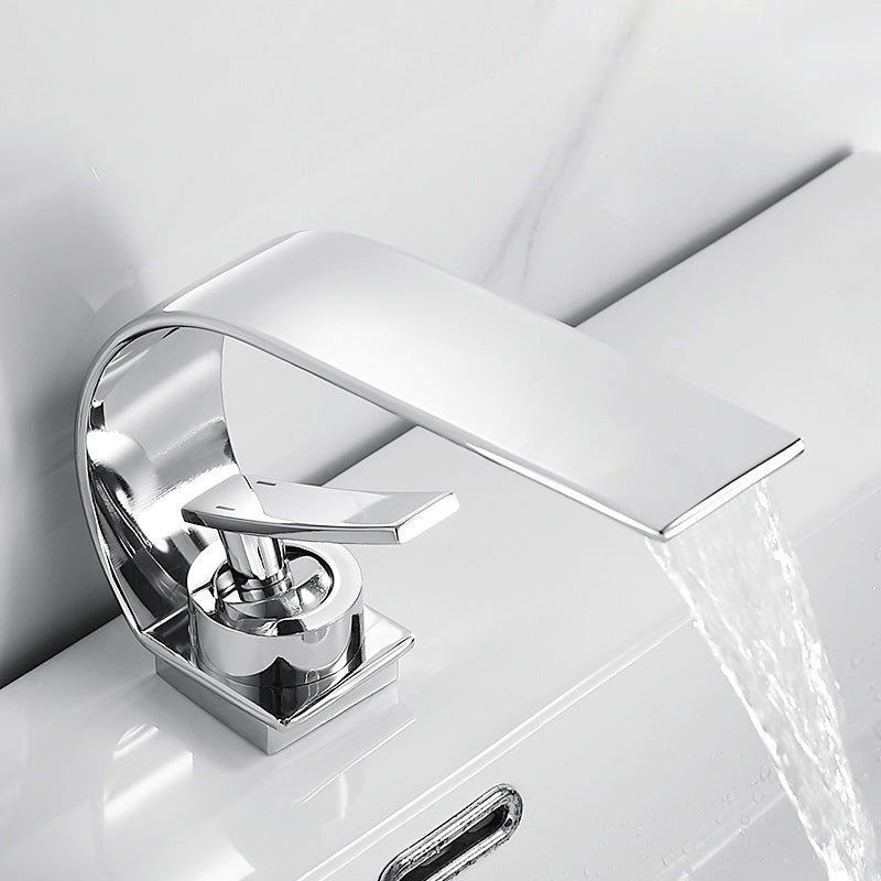 Stornfield | Single Handle Waterfall Bathroom Basin Faucet in Brass