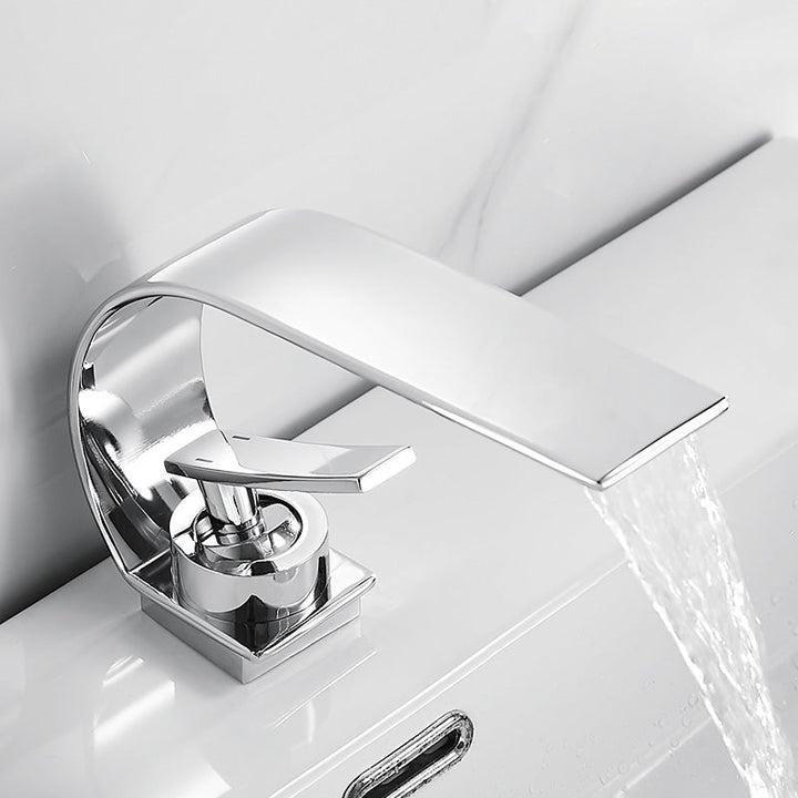 Stornfield | Single Handle Waterfall Bathroom Basin Faucet in Brass