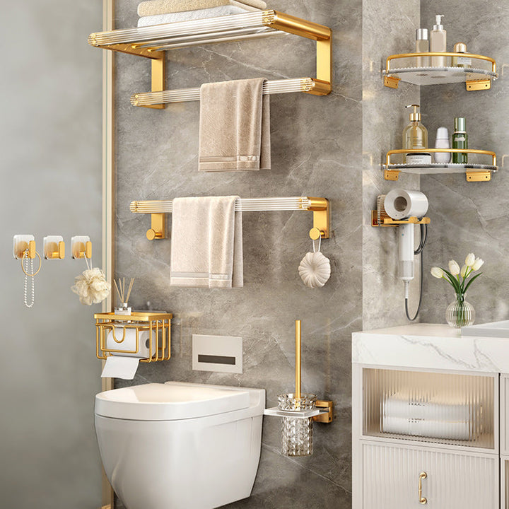 Stornfield | Modern Gold Bathroom Accessories Single Item or Set with Bath Caddy