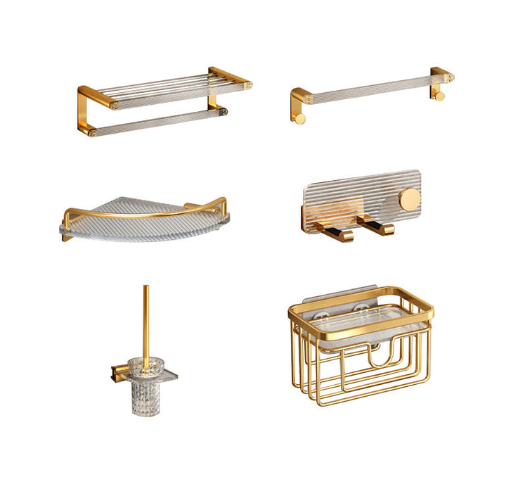 Stornfield | Modern Gold Bathroom Accessories Single Item or Set with Bath Caddy