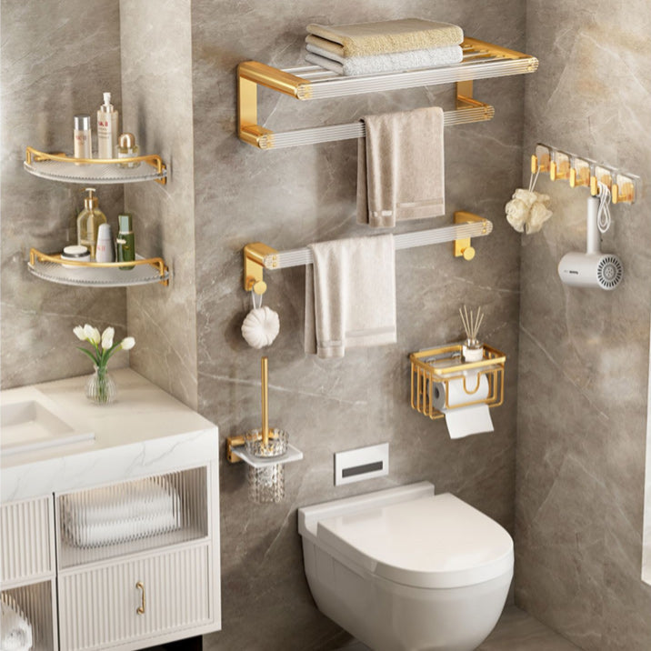 Stornfield | Modern Gold Bathroom Accessories Single Item or Set with Bath Caddy