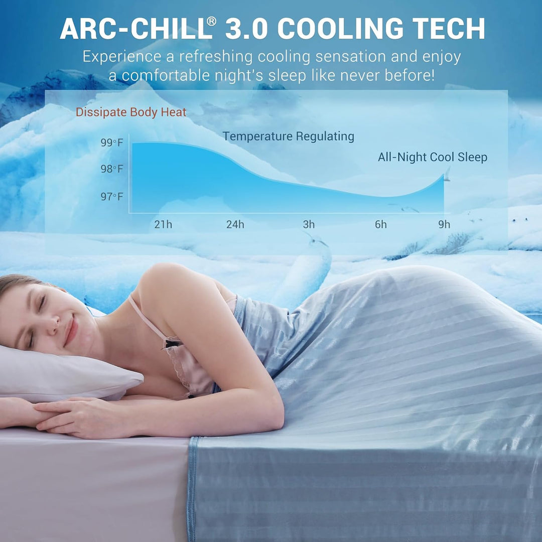 Cooling Fabric Q-max>0.5  Double-Sided Summer Blanket of Color Blue | Stornfield