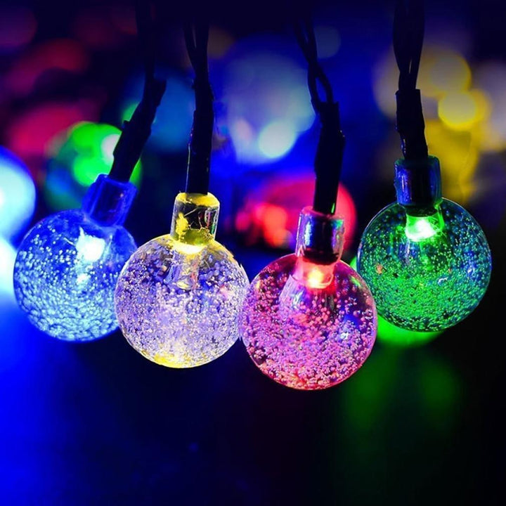 Solar-Powered Crystal Ball String Lights | Stornfield