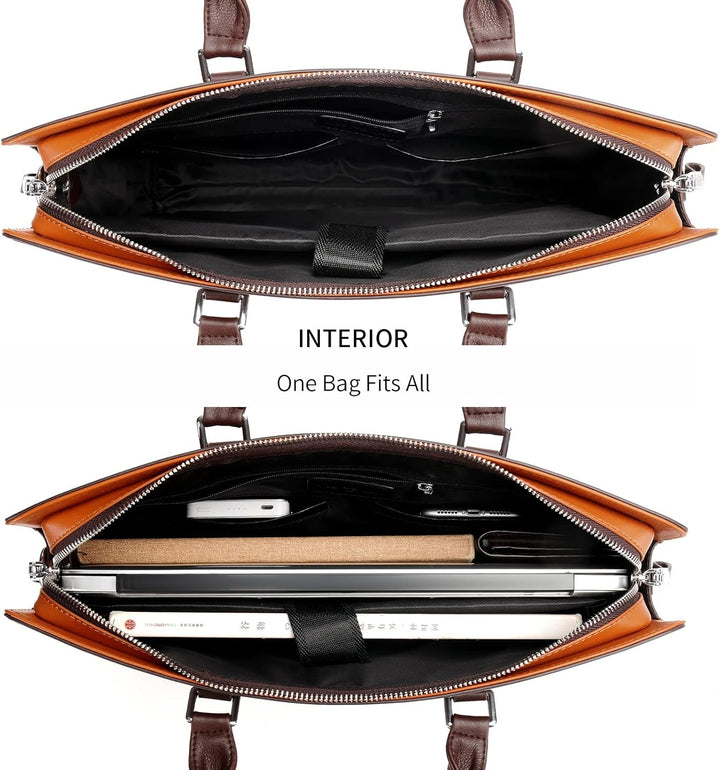 Genuine Leather Multi-Compartment Business Briefcase for Professionals | Stornfield