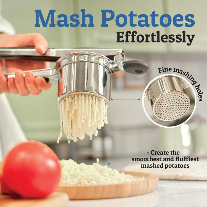 Stornfield | PureMasher Pro Stainless Steel Potato Masher 15oz | Extra Large Capacity | For Mashed Potatoes, Vegetables & Fruits | Lump-Free & Durable
