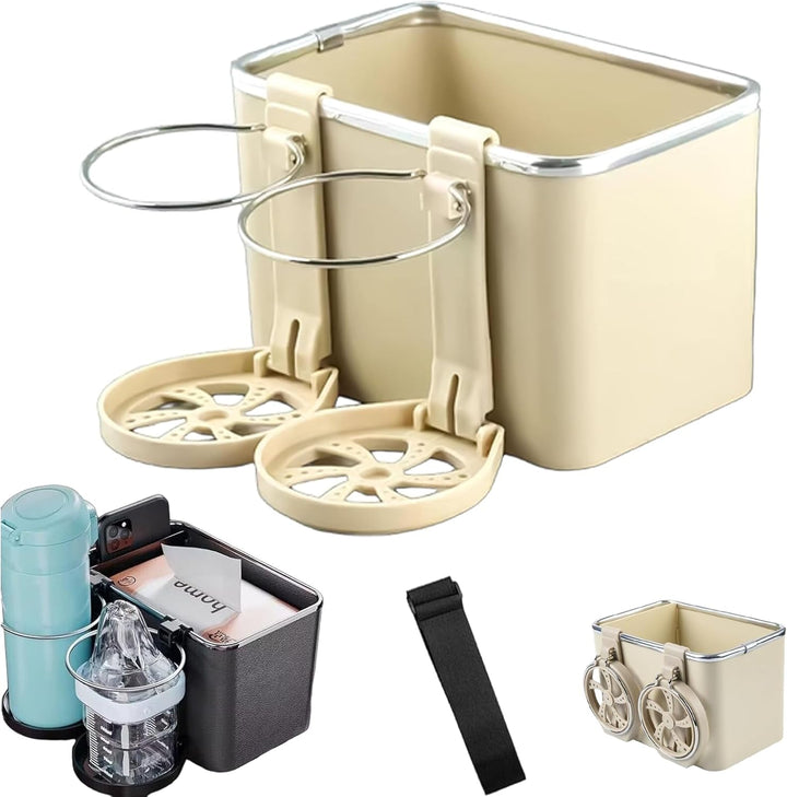 Armrest Organizer with Twin Fold-Flat Cup Holders Stornfield