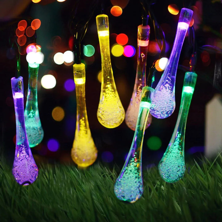 Outdoor Solar String Lights, Garden Decor LED Water Drop Waterproof Lights | Stornfield