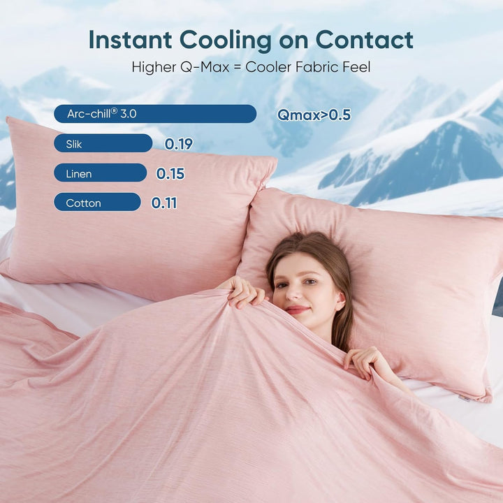 Light Pink Cooling Blanket –  3.0, Q-Max>0.5, Multi-Size Options | Stornfield