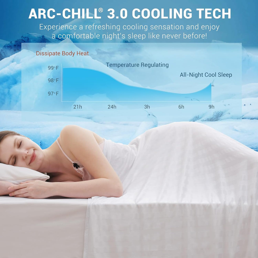 3.0 Cooling Fabric Q-max > 0.5 Ultra-Soft White Striped Blanket of White | Stornfield