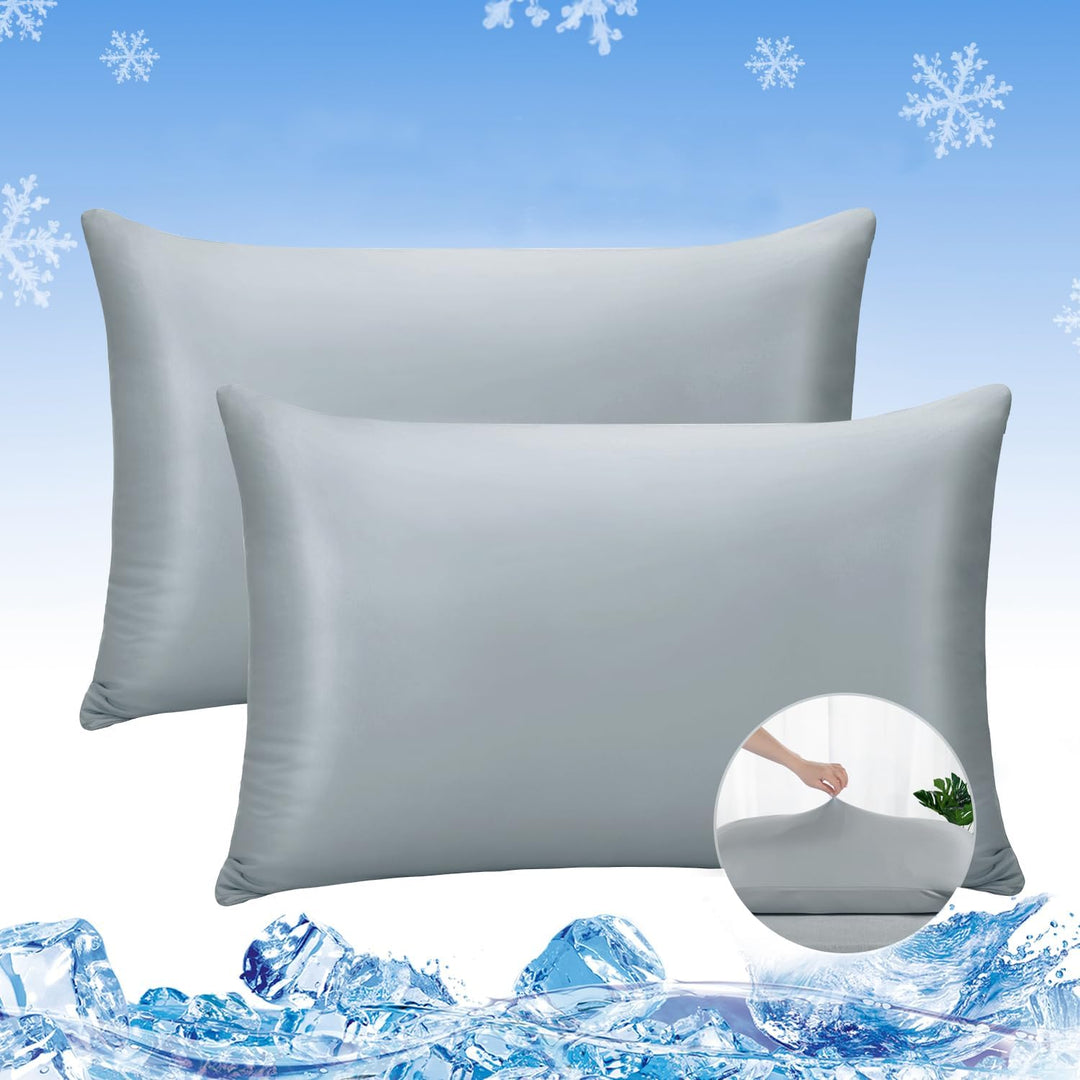 2-Pack Premium Silky Super Cooling Dark Gray Pillowcases –  Extreme Q-Max 0.5 | Stornfield