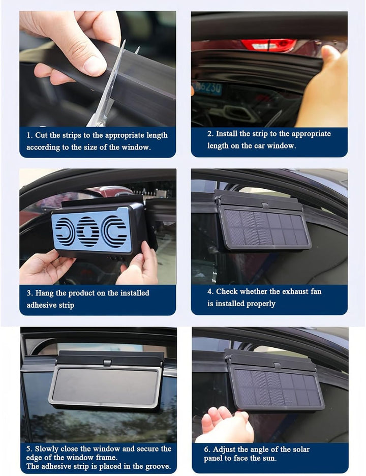 Stornfield | Solar Car Window Fan – Dual Duct Ventilation Exhaust & Cooling Accessory – Aurovent
