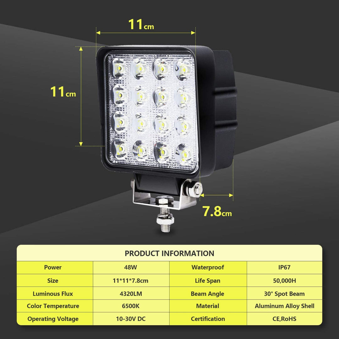 LED Work Spotlight 48W IP67 Reversing Light 2X-10X | Stornfield