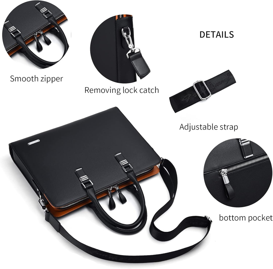 Genuine Leather Multi-Compartment Business Briefcase for Professionals | Stornfield