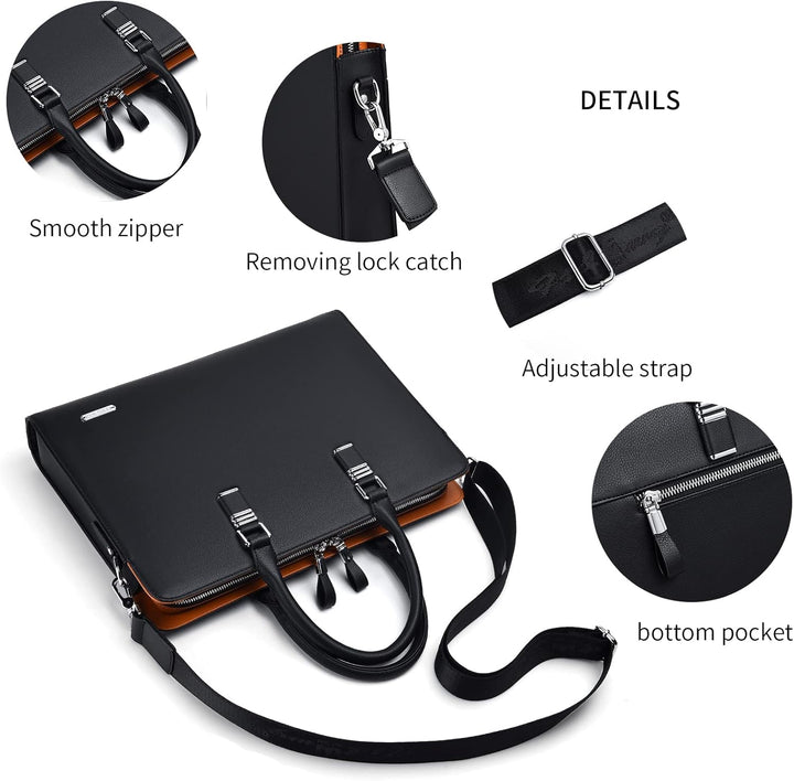 Genuine Leather Multi-Compartment Business Briefcase for Professionals | Stornfield