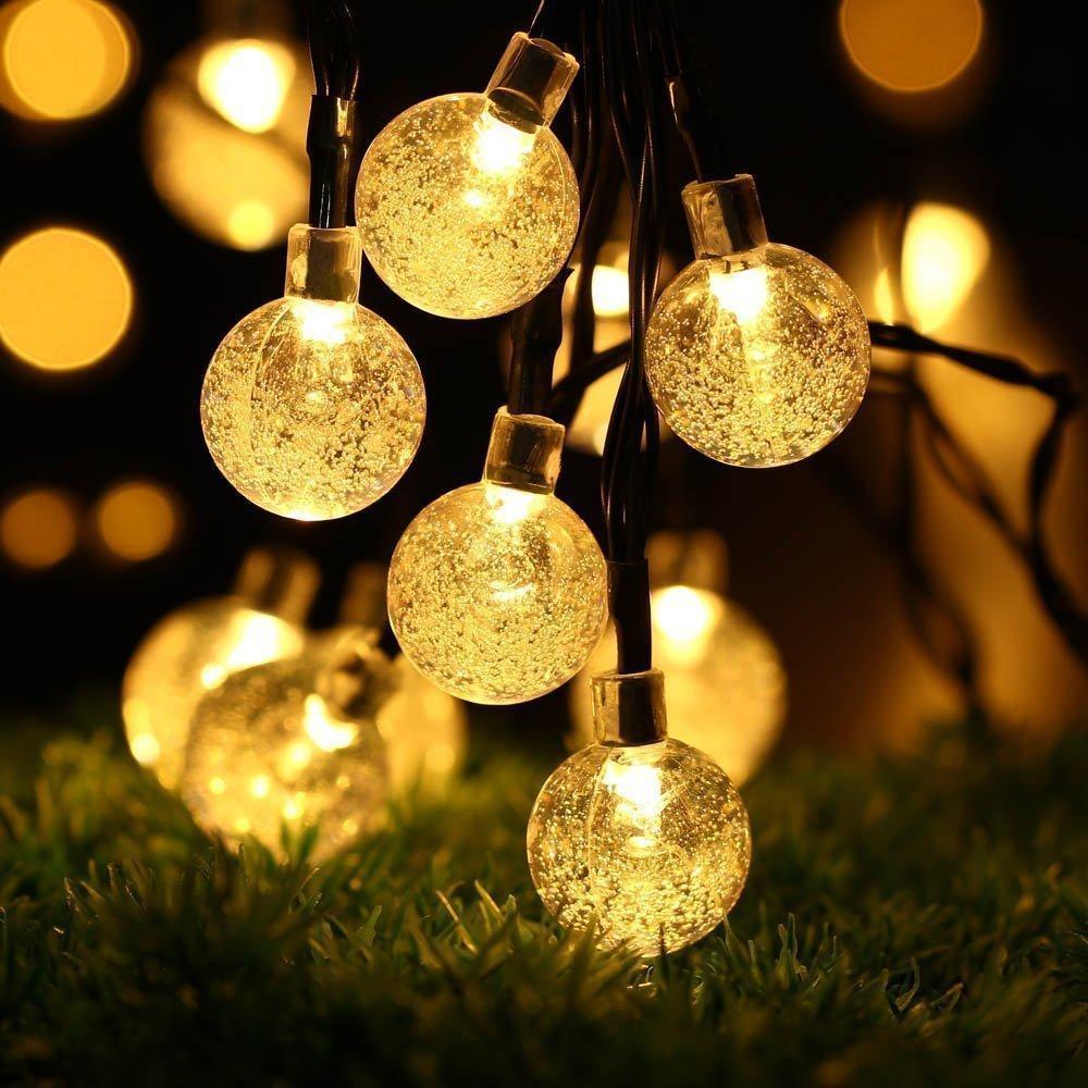 Solar-Powered Crystal Ball String Lights | Stornfield