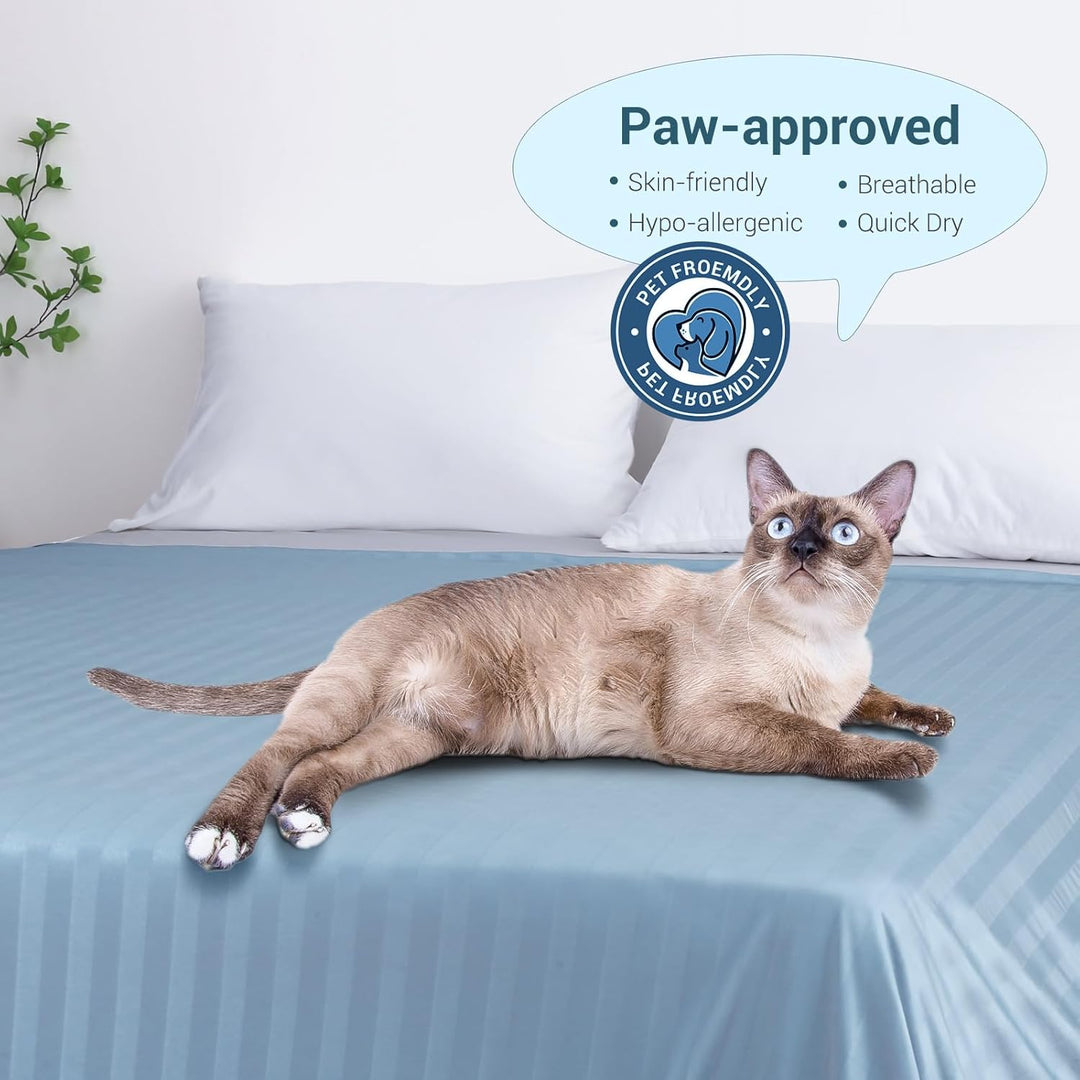 Cooling Fabric Q-max>0.5  Double-Sided Summer Blanket of Color Blue | Stornfield