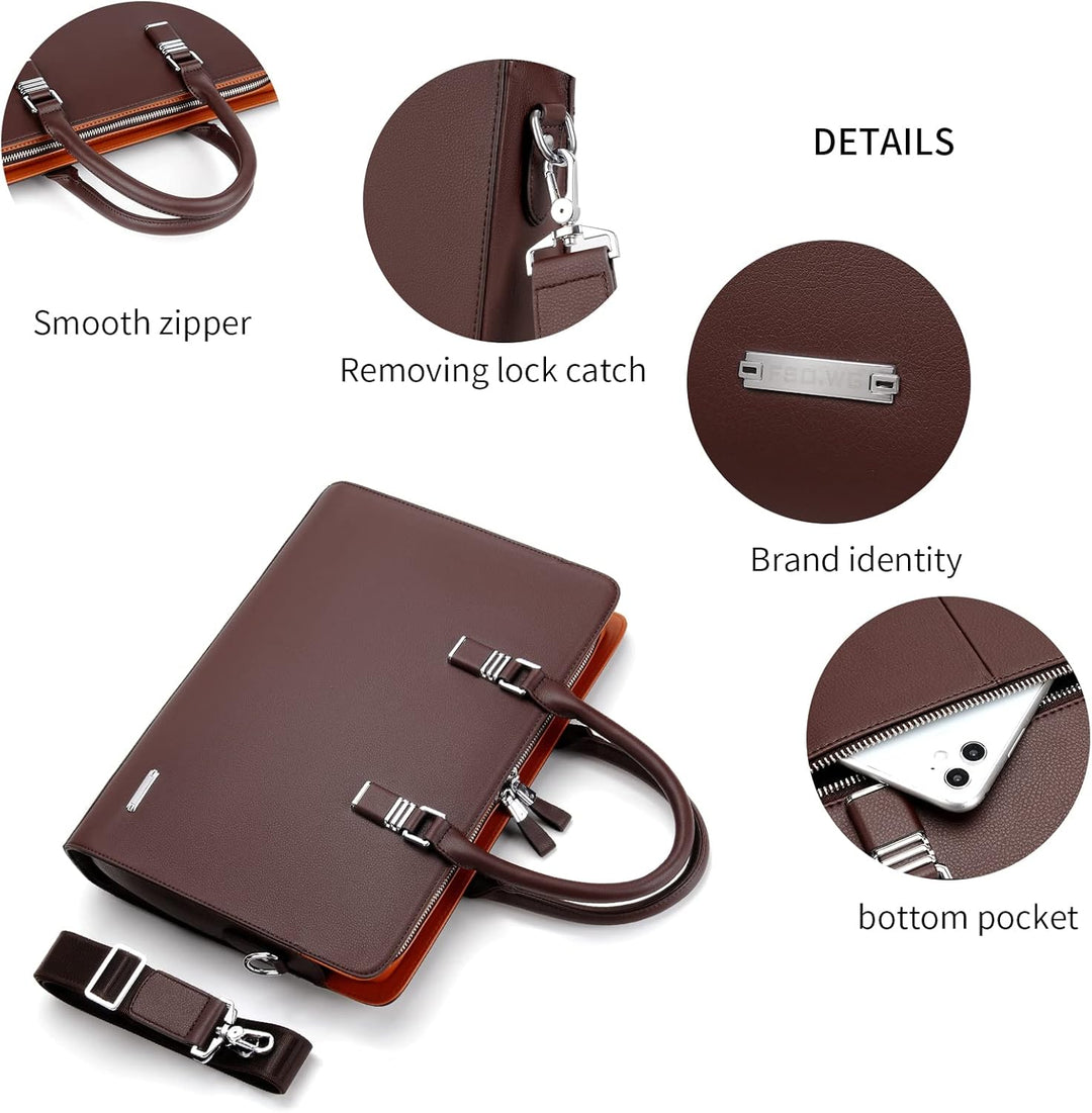 Genuine Leather Multi-Compartment Business Briefcase for Professionals | Stornfield