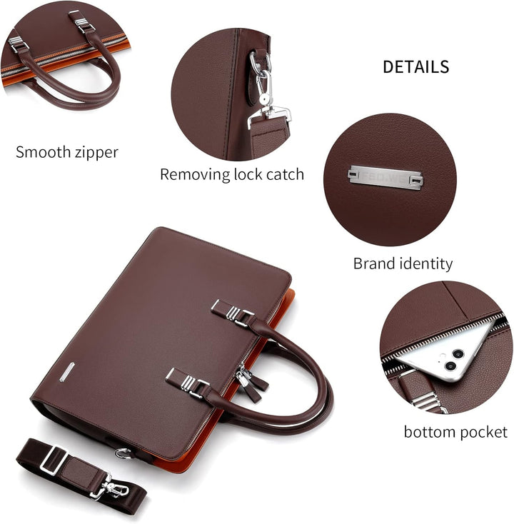 Genuine Leather Multi-Compartment Business Briefcase for Professionals | Stornfield