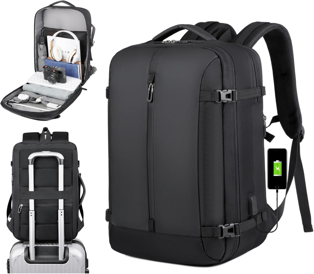 40L Expandable Waterproof Travel Backpack with USB Port & 17” Laptop Sleeve – AirVoyage | Stornfield