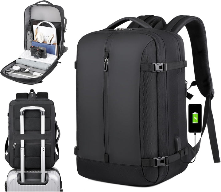 40L Expandable Waterproof Travel Backpack with USB Port & 17” Laptop Sleeve – AirVoyage | Stornfield