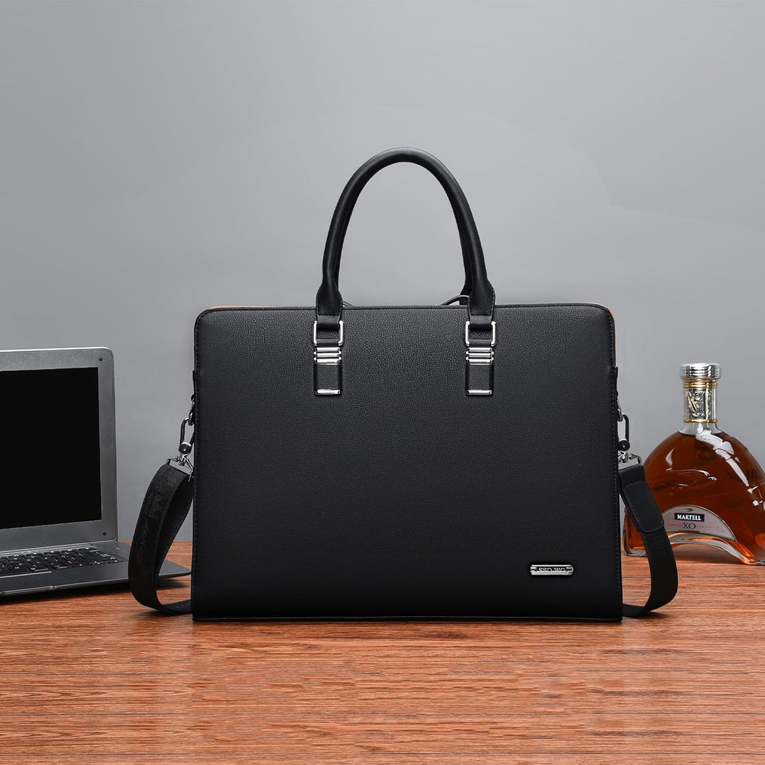 Genuine Leather Multi-Compartment Business Briefcase for Professionals | Stornfield
