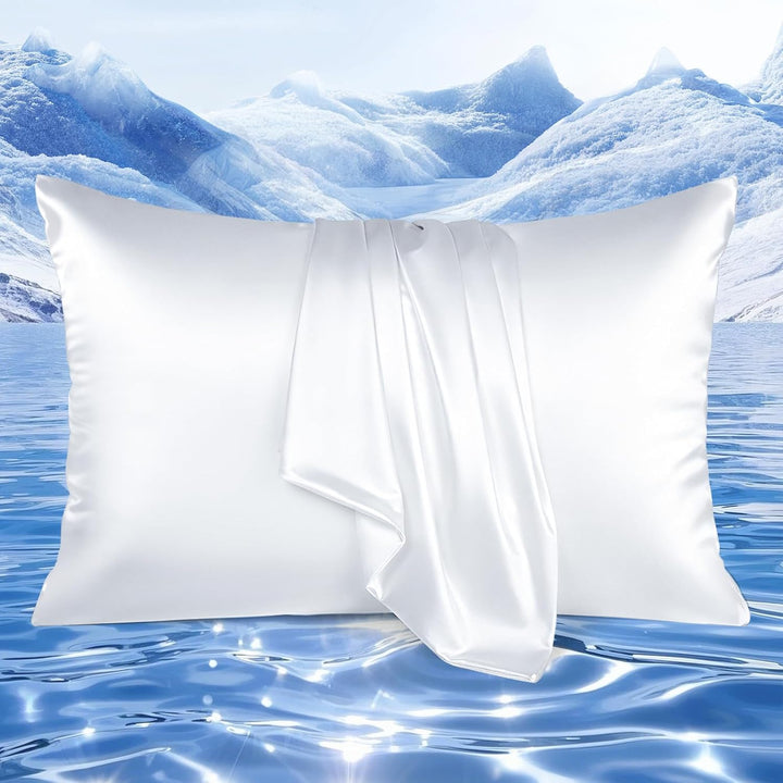 Cooling Pillowcases Q-max>0.5, 2-Pack, Soft & Hair-Friendly-White | Stornfield