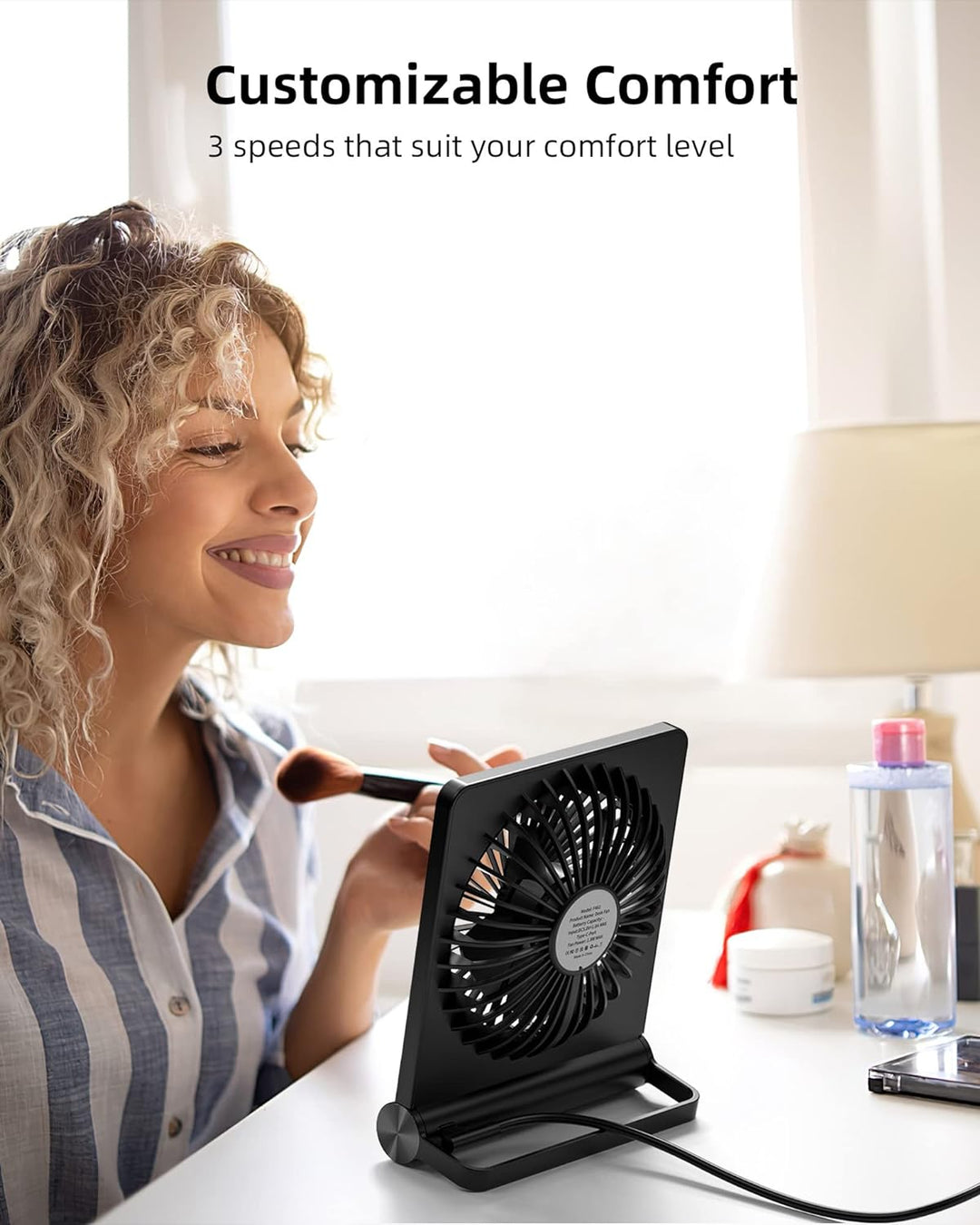 Ultra Quiet Small Desk Fan | Stornfield
