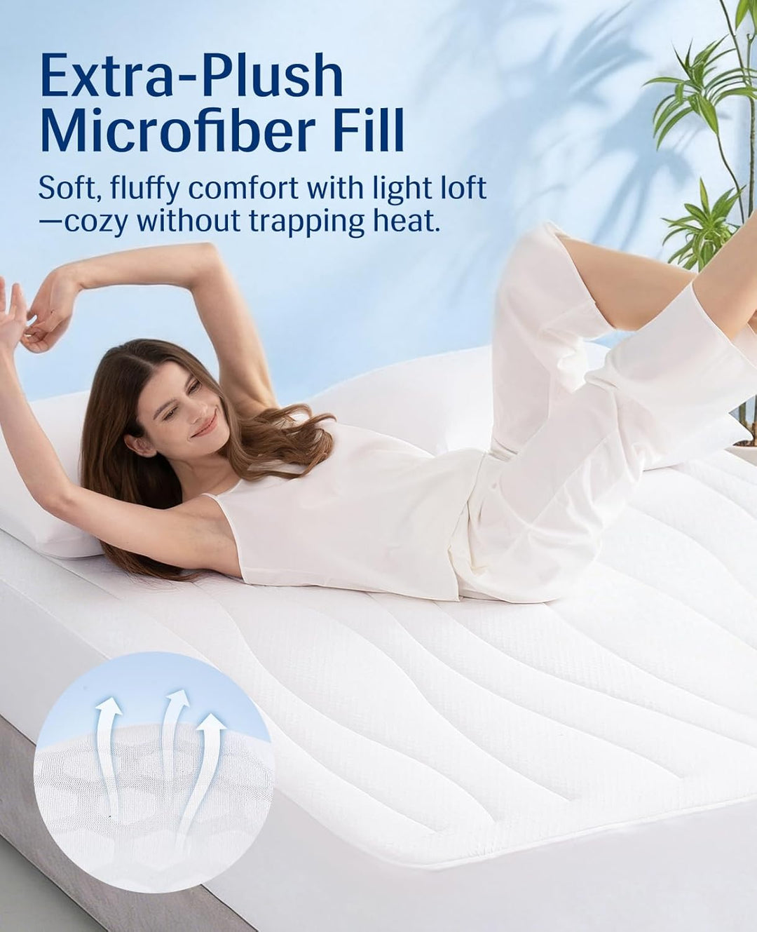 Cooling Mattress Pad King, Upgraded  3.0 + PCM Cooling Washable Mattress Protector for Hot Sleepers, White | Stornfield