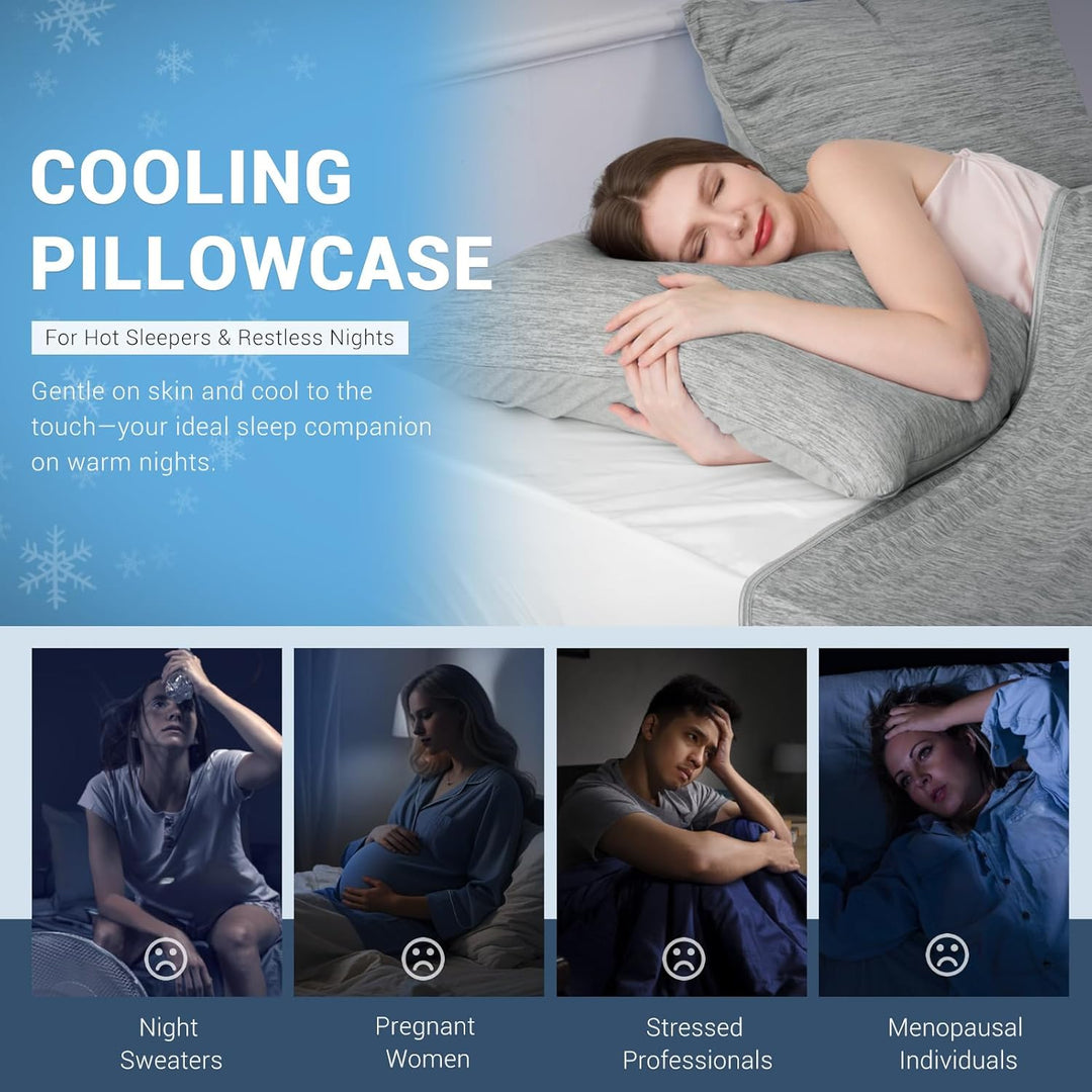 Revolutionary Gray Cooling Pillowcases Set of 2 –  Pro Q-Max 0.4 | Stornfield