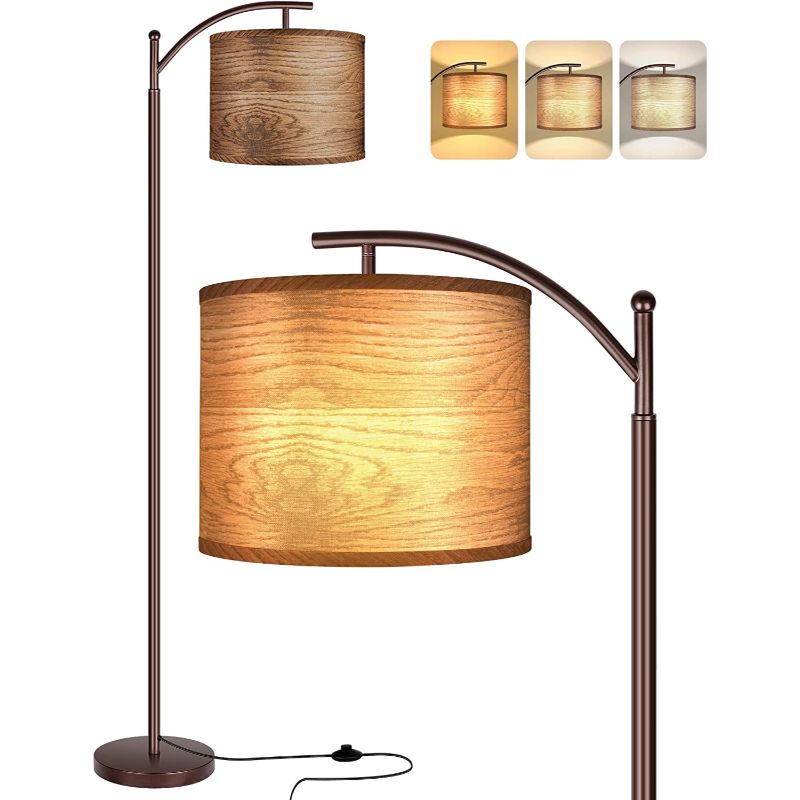 Stornfield | Floor Lamp with 3-Color Temperature LED Bulb, Tall Industrial Reading Floor Lamp for Bedroom, Office, White Lampshade Included