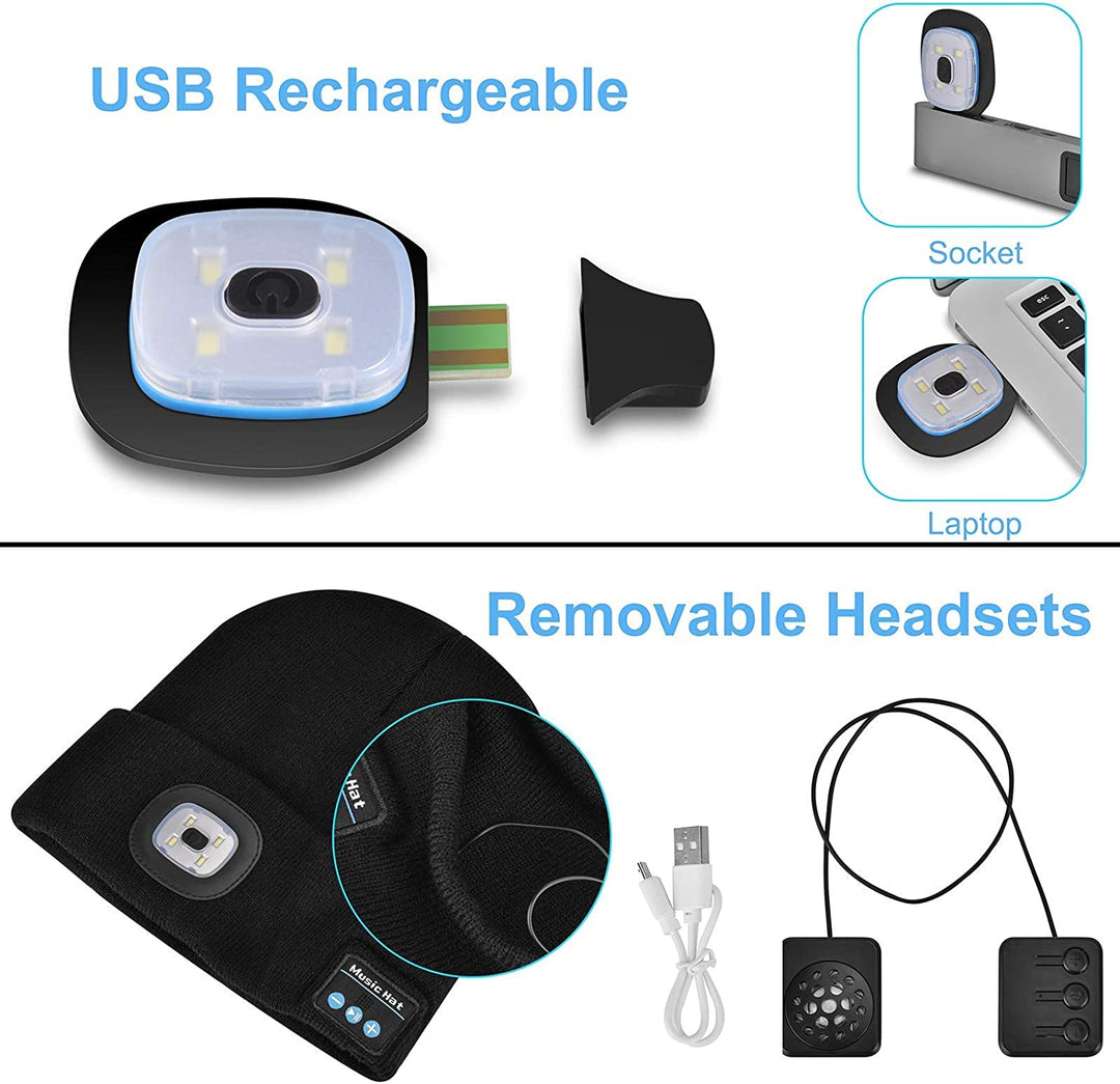 Stornfield | Bonnet Bluetooth Lumineux Casque Sans Fil