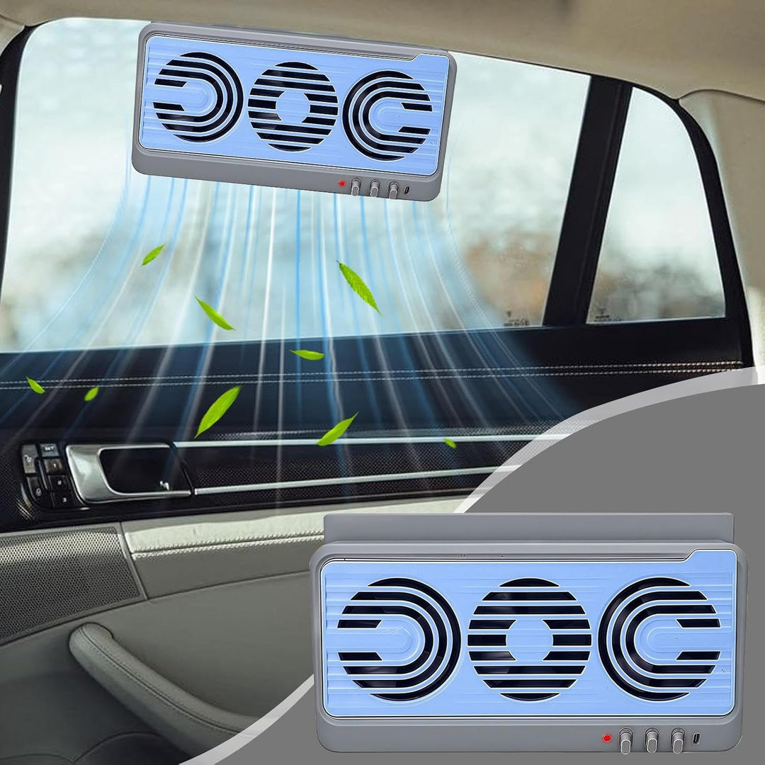 Stornfield | Solar Car Window Fan – Dual Duct Ventilation Exhaust & Cooling Accessory – Aurovent