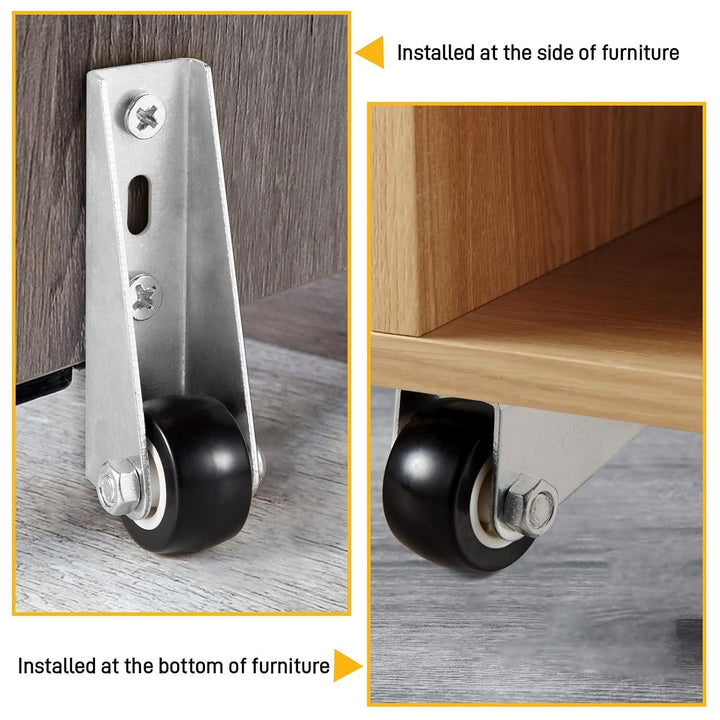 Low-Profile Side-Mount Caster Wheels for Furniture Stornfield