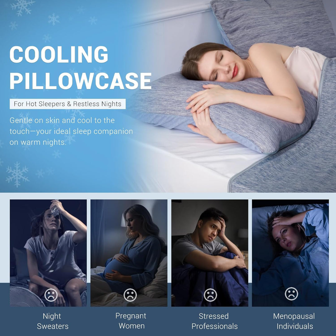 Revolutionary Blue Cooling Pillowcases Set of 2 –  Pro Q-Max 0.4 | Stornfield