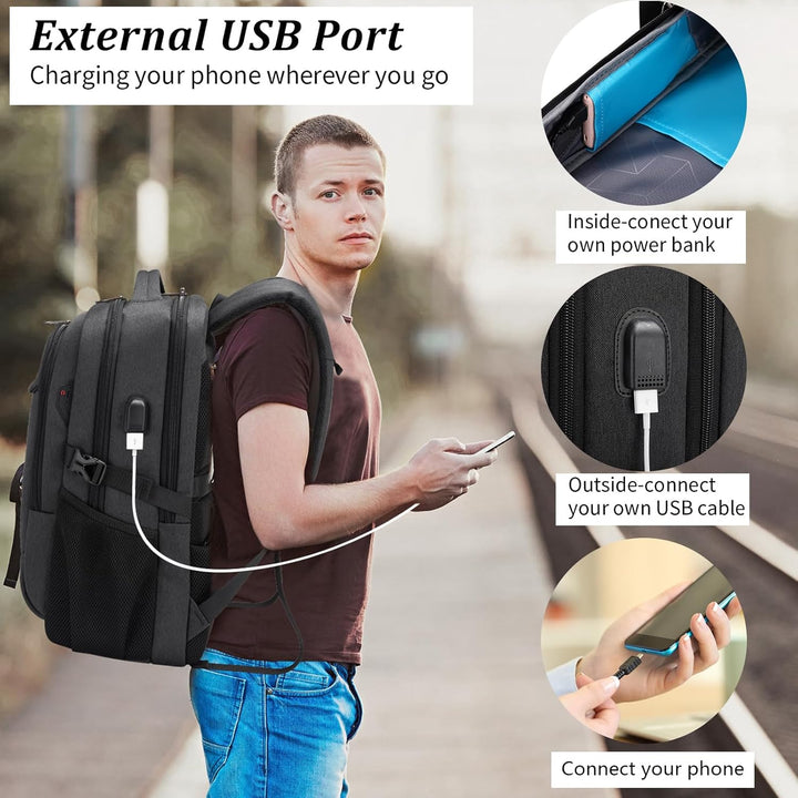 Water-Resistant Travel Laptop Backpack with USB Port & Organised Storage | Stornfield