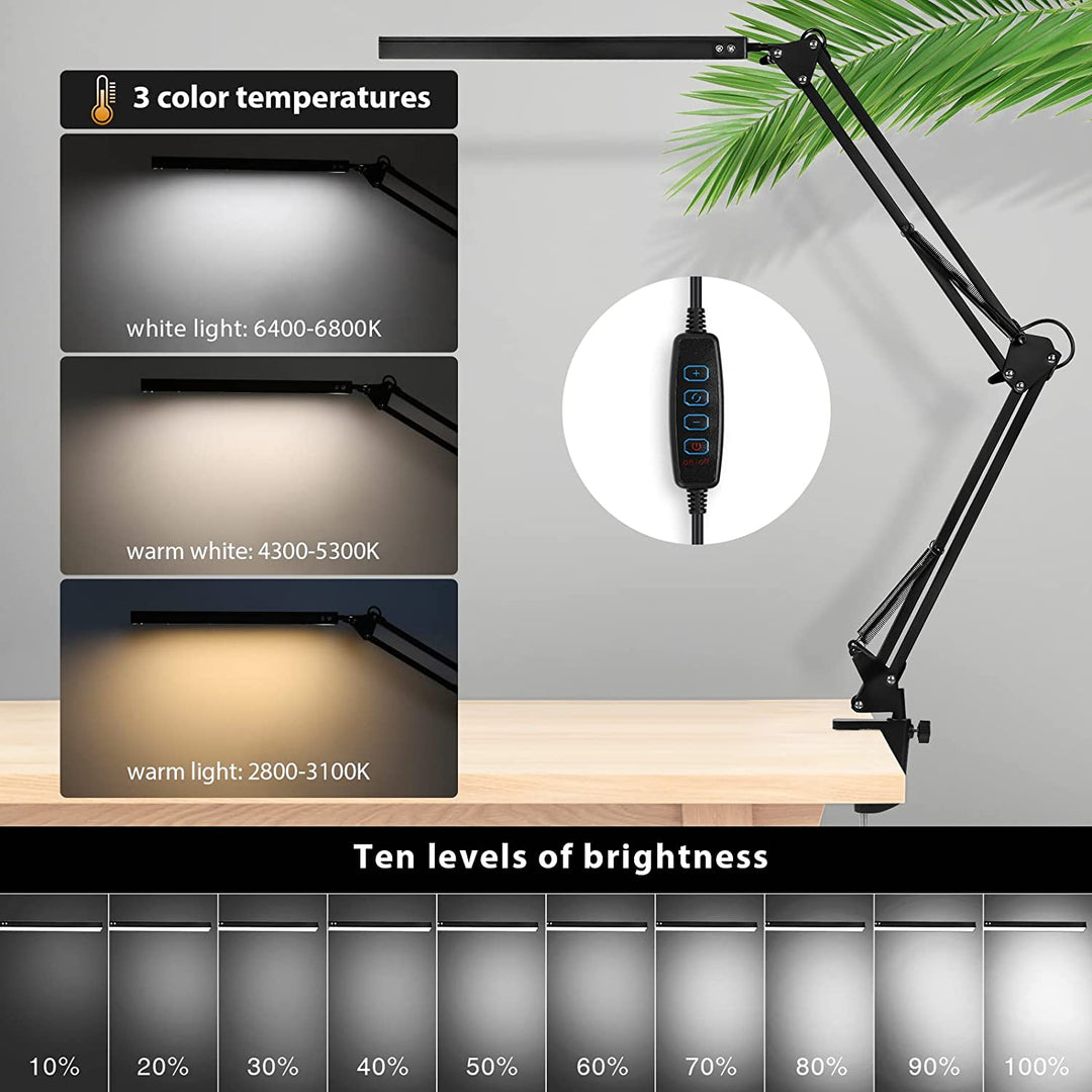 LED Desk Lamp Clamp Light Dimmable 10W | Stornfield